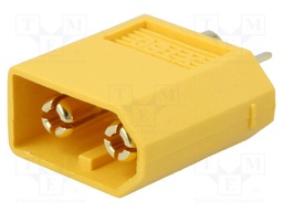 Plug; DC supply; XT60; male; PIN: 2; for cable; soldered; 30A; 500V