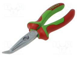 Pliers; cutting,insulated,curved,half-rounded nose; 200mm