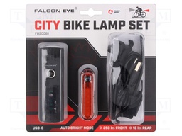 Torch: LED bike torch; 10lm,250lm; IPX5