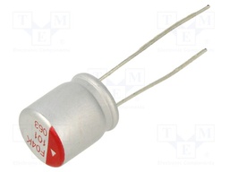 Capacitor: polymer; 100uF; 63VDC; ESR: 33mΩ; RPF; THT; ±20%; Ø10x12mm
