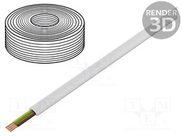 Wire: telecommunication cable; stranded; white; 100m; Core: CCS