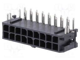 Socket; wire-board; male; Micro-Fit 3.0; 3mm; PIN: 18; THT; 5A; 600V