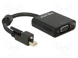 Converter; DisplayPort 1.2; Len: 0.25m; black; 32AWG; Øcable: 5.5mm