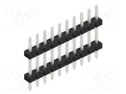 Connector: pin strips; pin header; male; PIN: 10; 2mm; THT; 1x10