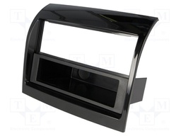 Radio mounting frame; Citroën,Fiat,Peugeot; 2 DIN; black gloss