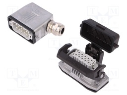 Connector: HDC; Type: with cable gland; Pitch: 49,5x16mm; 250V; 16A