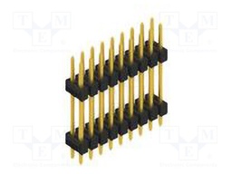 Connector: pin strips; pin header; male; PIN: 18; 2.54mm; THT; 2x9