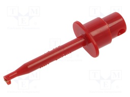 Clip-on probe; hook type; 1A; 60VDC; red; 2mm; Overall len: 55.5mm