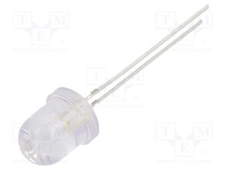 LED; 7.8mm; bipolar; white cold; 12000÷14400mcd; 30°; Front: convex