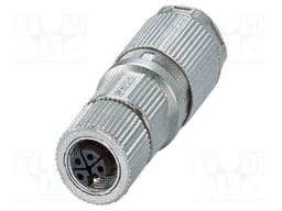 Connector: M12; plug; PIN: 4; 63V; straight; IP65; crimped; 16A