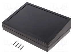 Enclosure: desktop; X: 189mm; Y: 134mm; Z: 54.6mm; ABS; black