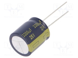 Capacitor: electrolytic; low impedance; THT; 3300uF; 25VDC; ±20%