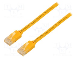 Patch cord; U/UTP; 6; stranded; Cu; PVC; yellow; Len: 1m; 32AWG