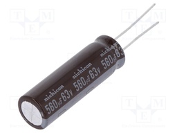 Capacitor: electrolytic; low impedance; THT; 560uF; 63VDC; ±20%