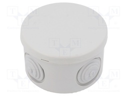 Enclosure: junction box; Ø: 84mm; Z: 50mm; light grey