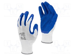 Protective gloves; Size: 11; blue/white; latex; 12pcs.