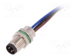 Connector: M8; male; PIN: 3; for panel mounting,front side nut