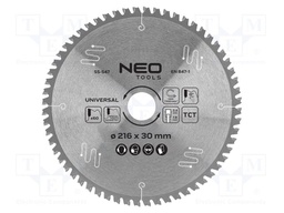 Circular saw; Ø: 216mm; Teeth: 60; cemented carbide; universal