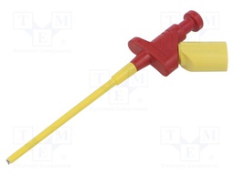 Clip-on probe; hook type; 4A; 60VDC; red; Grip capac: max.3mm; 4mm
