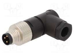 Connector: M8; male; PIN: 3; angled 90°; for cable; plug; 4A; 60V