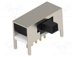 Switch: slide; Pos: 3; SP3T; 0.02A/20VAC; 0.02A/20VDC; ON-ON-ON; THT