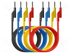 Test leads; Umax: 50VAC,120VDC; Imax: 10A; Len: 1m; test leads x4