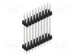 Connector: pin strips; pin header; male; PIN: 18; 2.54mm; THT; 2x9