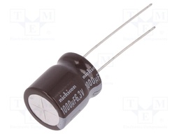 Capacitor: electrolytic; low impedance; THT; 1000uF; 6.3VDC; ±20%