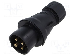 Connector: AC supply 3-phase; plug; male; straight; for cable