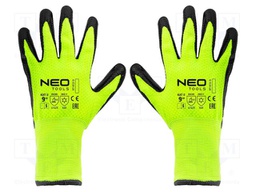 Protective gloves; Size: 9; black-green; latex,nylon; furlined
