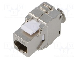 RJ45 module; silver; Cat: 5/5e; on cable; RJ45 socket; -10÷60°C