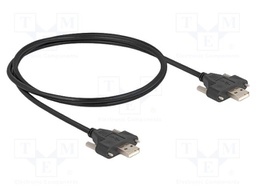 Cable; USB 2.0; USB A plug,both sides; 1m; black; 26AWG,28AWG