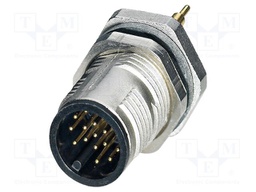 Connector: M12; socket; PIN: 17; male; 30V; straight; THT; A code