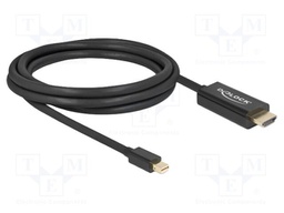 Cable; HDMI plug,mini DisplayPort plug; High Speed; Len: 2m