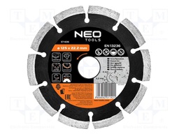 Cutting diamond wheel; Ø: 125mm; segmented; Holder: assembly hole