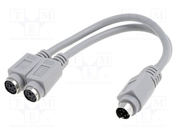 Cable; PS/2 socket x2,PS/2 plug; Len: 0.15m; Øcable: 5mm