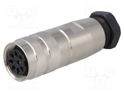 Connector: M16; female; for cable; IP67; plug; soldering; 60V; PIN: 8