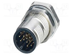 Connector: M12; socket; PIN: 17; male; 30V; straight; THT; A code