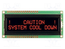 Display: LCD; FSTN Negative; 16x2; black; 80x36mm; LED; 1x16; 5V