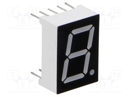 Display: LED; 7-segment; 13.2mm; 0.52"; No.char: 1; red; 6÷12mcd