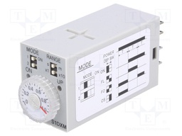 Timer; 0,05s÷10min; DPDT; 250VAC/7A; 24VDC; socket; -10÷50°C; PIN: 8