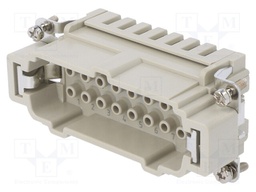 Connector: HDC; contact insert; male; DE; PIN: 16; 16+PE; size D16B