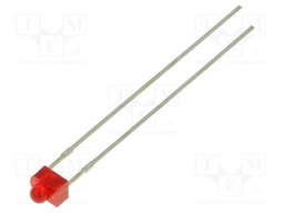 LED; 1.8mm; red; 3.7÷12.6mcd; 38°; 2÷2.6V; Front: convex