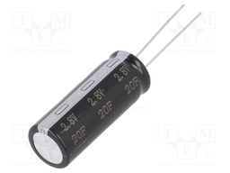 Capacitor: electrolytic; supercapacitor; 20F; 2.8VDC; ESR: 30mΩ