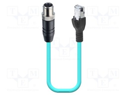Cable: for sensors/automation; M12; PIN: 4; straight; 3m; RJ45; 1.5A
