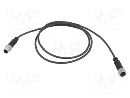 Cable: for sensors/automation; plug; PIN: 4; M12 male,M12 female