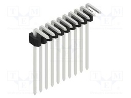 Connector: pin strips; pin header; male; PIN: 10; 1.27mm; THT; 1x10