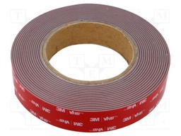 Tape: fixing; W: 25mm; L: 5.5m; Thk: 1.6mm; acrylic; grey; 39N/cm