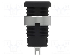 Socket; 4mm banana; 25A; 1kV; black; nickel plated; on panel,screw