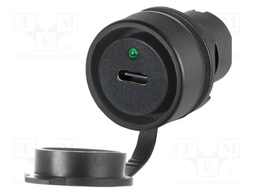 USB 3.0 C/A socket; 22mm; IP20,IP66 (from the front); 46; black